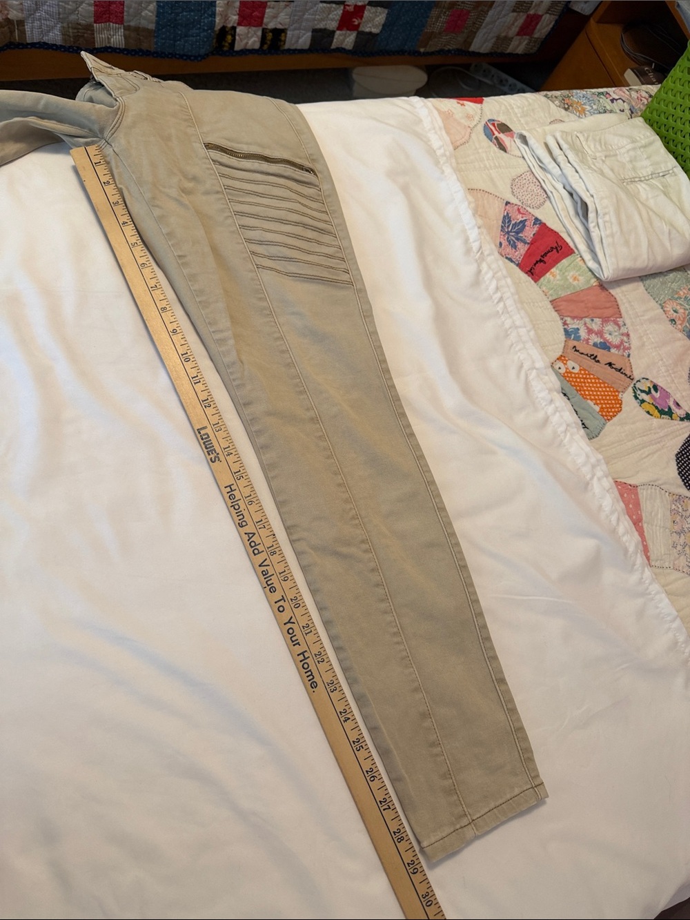 White House Black Market Tan Skinny Moto-Style Pants - Picture 8 of 10